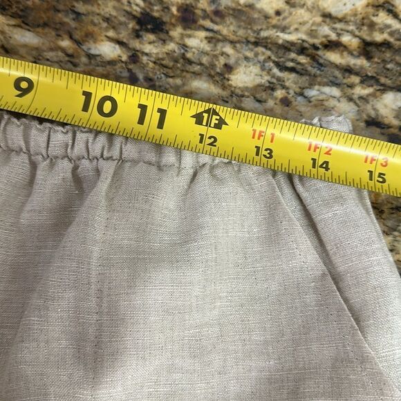 John P Linen Wide Leg High Rise Pants In Light Beige Size XL - Picture 7 of 9